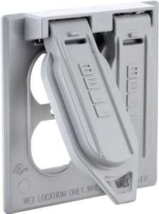 Hubbell 2-Gang 2-Duplex Wall Plate - Gray