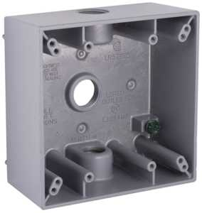 Hubbell Wallplate Box Gray 2G 3CT 1/2IN