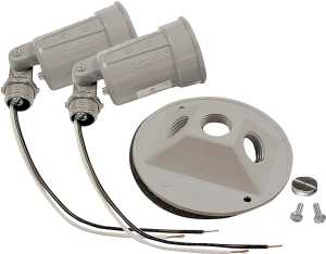 Hubbell Gray 2LIGHT Lampholder/Cover