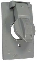 Hubbell 1G Gray Vert Single Receptacle Cover
