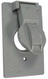 Hubbell 1G Gray Vert Single Receptacle Cover