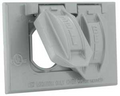 Hubbell 1G Gray Weatherproof Dupl Receptacle Cover