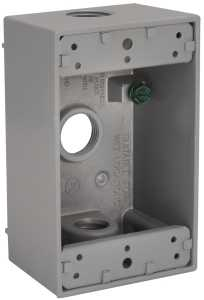 Hubbell Box Outlet Alum 1G 18.3CU Gray