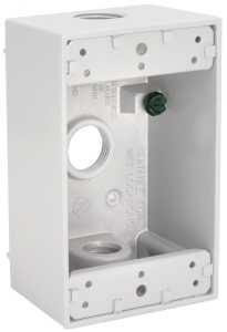 Hubbell 5320-6 Box Outlet Alum 1G 18.3 Copper White