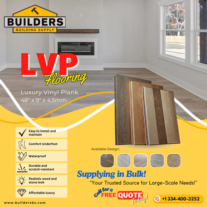 7 in x 48 in Wide Plank LVP SPC Flooring - 21sqft/box