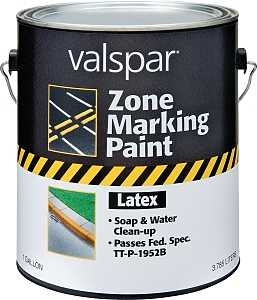 Valspar 024.0000136.007  Field and Zone Marking Paint, Flat, Yellow, 1 gal, Pail