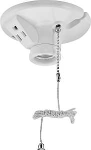 Eaton Lampholder Ceiling P-Chn Cord White