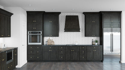 2 Door 2 Shelves Kitchen Wall Cabinet - Deluxe Shaker Ash - 24" W x 30" H x 12" D