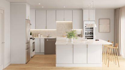 2 Door 2 Shelves Kitchen Wall Cabinet - Luxe Shaker White - 24" W x 30" H x 12" D