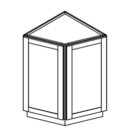 End Angled Base Kitchen Base Cabinet - Deluxe Shaker Grey - 24" W x 34.5" H x 24" D