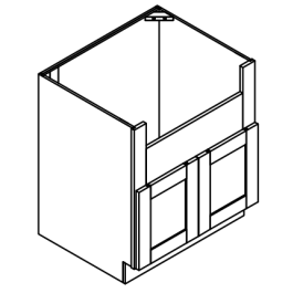 Apron Farm Sink Kitchen Base Cabinet - Deluxe Shaker Ash - 30" W x 34.5" H x 24" D