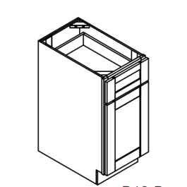 Base 1 Door 1 Drawer Bathroom Vanity Cabinet - Deluxe Shaker Grey - 12" W x 34.5" H x 21" D