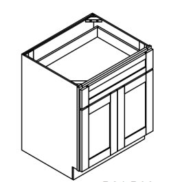 2 Doors 1 Drawer Kitchen Base Cabinet - Bristol Linen - 24" W x 34.5" H x 24" D