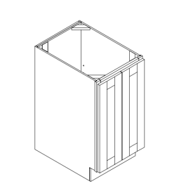 Full Height 2-Doors Kitchen Base Cabinet - Deluxe Shaker Ash - 24" W x 34.5" H x 24" D
