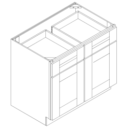 2 Doors 2 Drawers Kitchen Base Cabinet - Deluxe Shaker Ash - 39" W x 34.5" H x 24" D
