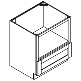 Microwave Base Kitchen Base Cabinet - Deluxe Shaker Grey - 30" W x 34.5" H x 24" D