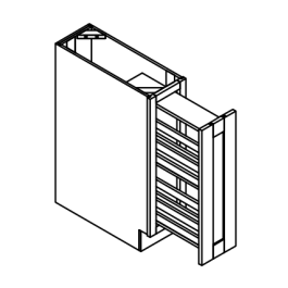 Spice Pull Out Kitchen Base Cabinet - Deluxe Shaker Ash - 6" W x 34.5" H x 24" D