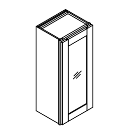 1 Glass Door 2 Shelves Kitchen Wall Cabinet - Bristol Linen - 9" W x 30" H x 12" D