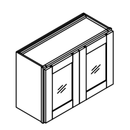 Stacker 2 Glass Door Kitchen Wall Cabinet - Franklin White - 24" W