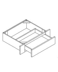 Knee Drawer Bathroom Vanity Cabinet - Deluxe Shaker Ash - 24" W x 6" H x 21" D