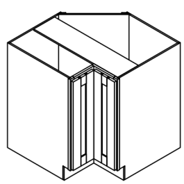 Lazy Susan - Metal Spin Rack Kitchen Base Cabinet - Deluxe Shaker Ash - 33" W x 34.5" H x 33" D