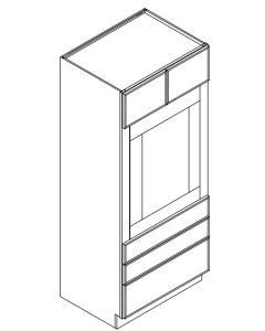 Single Oven Kitchen Oven Pantry Cabinet - Luxe Shaker White - 33" W x 84" H x 24" D