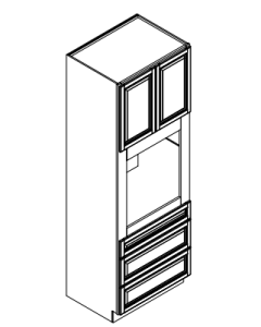 Single Oven Kitchen Oven Pantry Cabinet - Bristol Linen - 33" W x 84" H x 24" D