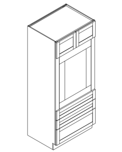 Single Oven Kitchen Oven Pantry Cabinet - Deluxe Shaker Ash - 33" W x 84" H x 24" D