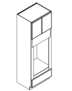 Double Oven Kitchen Oven Pantry Cabinet - Luxe Shaker White - 33" W x 84" H x 24" D