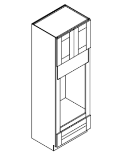 Double Oven Kitchen Oven Pantry Cabinet - Deluxe Shaker White - 33" W x 84" H x 24" D