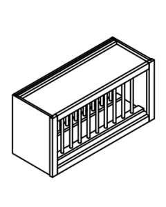 Plate Rack Kitchen Wall Cabinet - Deluxe Shaker Ash - 30" W x 15" H x 12" D