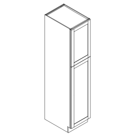 2 Doors Kitchen Oven Pantry Cabinet - Deluxe Shaker Grey - 15" W x 84" H