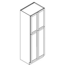 4 Doors Kitchen Oven Pantry Cabinet - Deluxe Shaker Grey - 24" W x 84" H