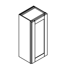 1 Door 2 Shelves Kitchen Wall Cabinet - Luxe Shaker White - 9" W x 30" H x 12" D