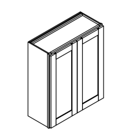 2 Door 2 Shelves Kitchen Wall Cabinet - Franklin Grey - 24" W x 30" H x 12" D