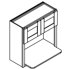Microwave Kitchen Wall Cabinet - Deluxe Shaker Ash - 30" W x 30" H x 12" D