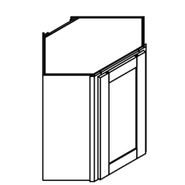 Corner Diagonal Kitchen Wall Cabinet - Deluxe Shaker Ash - 24" W x 18" H x 12" D