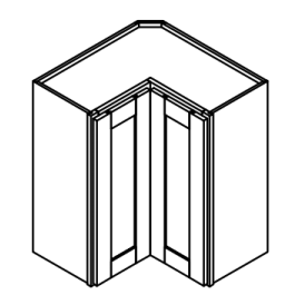 Corner Easy Reach Kitchen Wall Cabinet - Deluxe Shaker Ash - 24" W x 30" H x 12" D