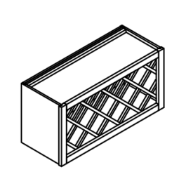 Wine Rack Kitchen Wall Cabinet - Deluxe Shaker Ash - 30" W x 15" H x 12" D