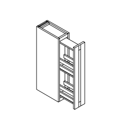 Spice Rack Pull Out Kitchen Wall Cabinet - Deluxe Shaker Ash - 6" W x 30" H x 12" D